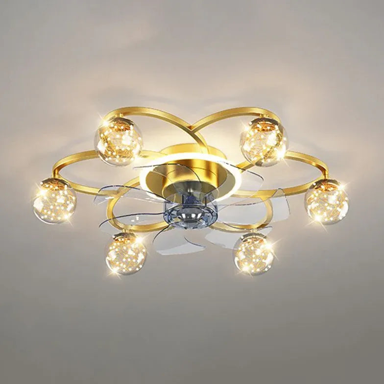 Oktopus Schlafzimmer Gold Deckenventilator mit Licht