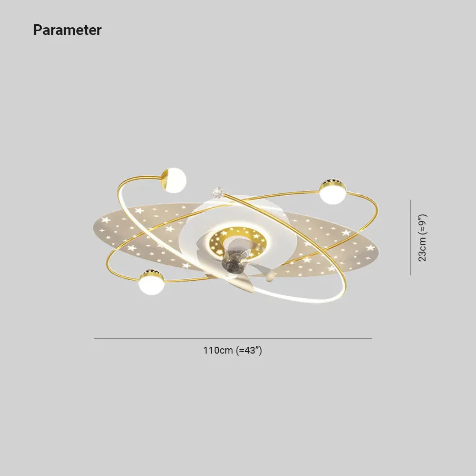 Galaxy Orbit Modern Deckenventilator mit Licht