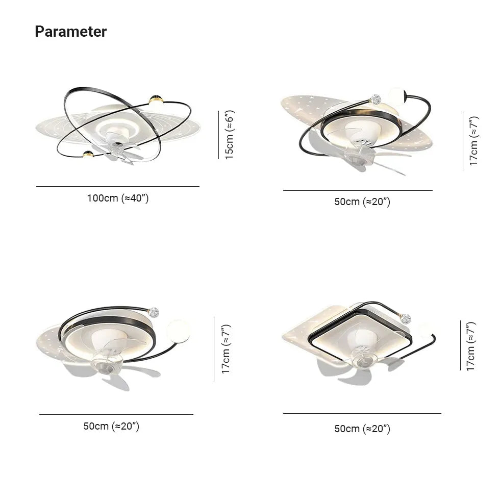 Sternring -LED -Deckenventilator mit Licht