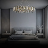 Flat Round Bedroom Crystal Chandelier