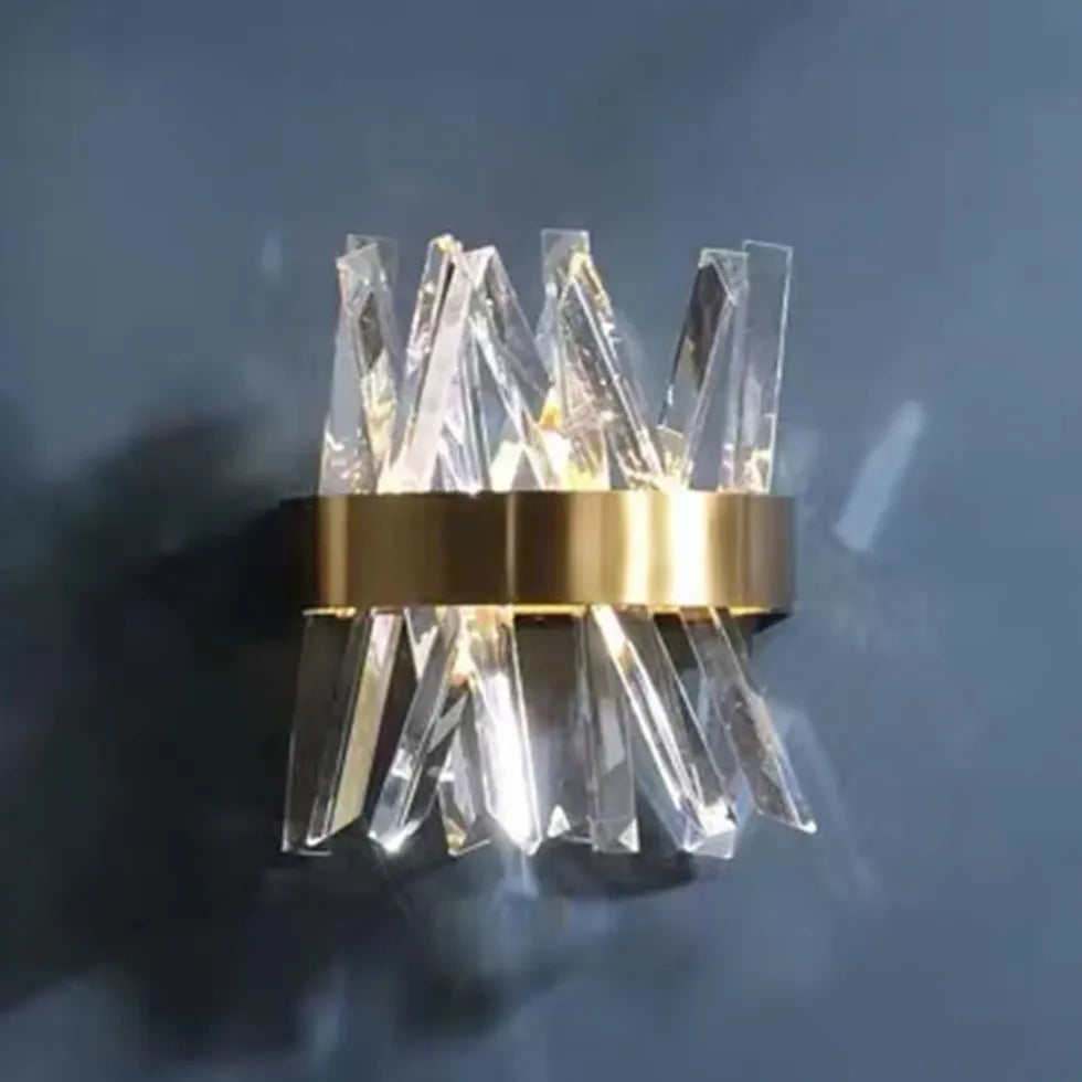 Geometric Crystal Gold Wall Lights