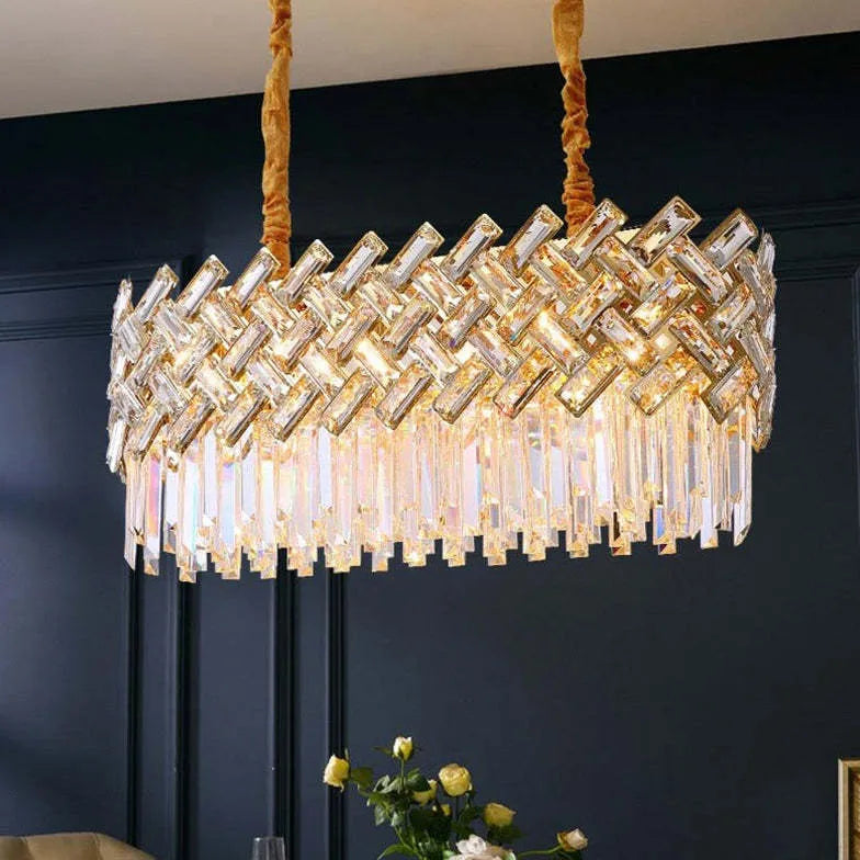 Luxury Gold Round Crystal Chandelier