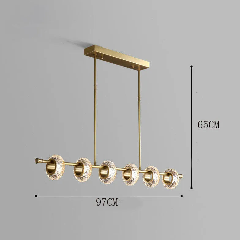 Long Ring Glass Gold Pendant Light