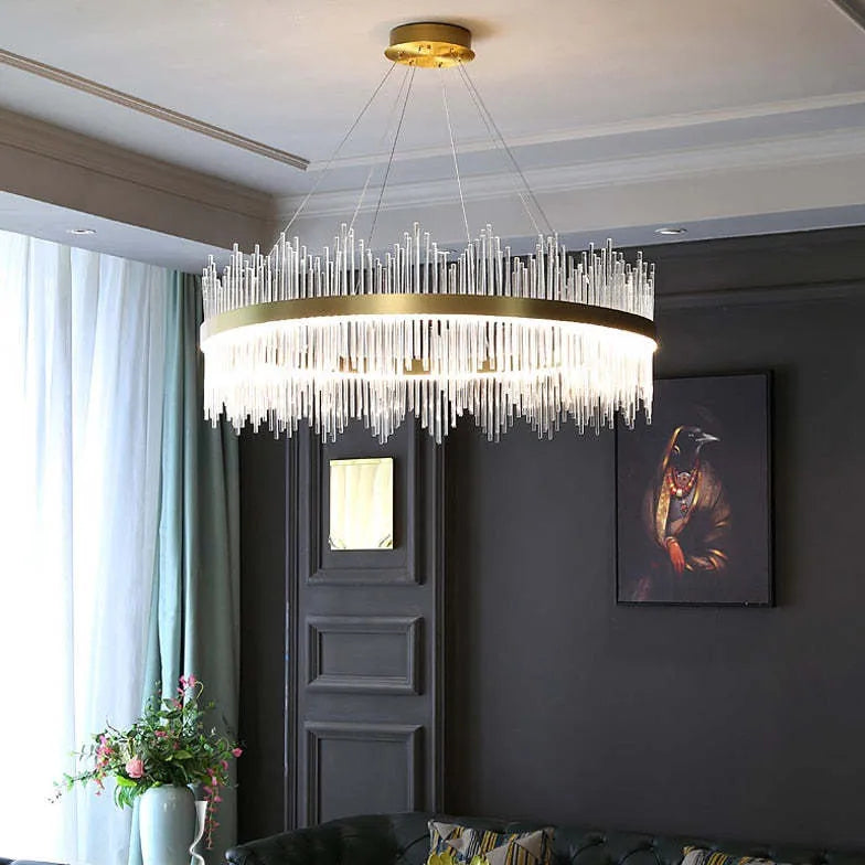 Golden Frame Modern Glass Pendant Light