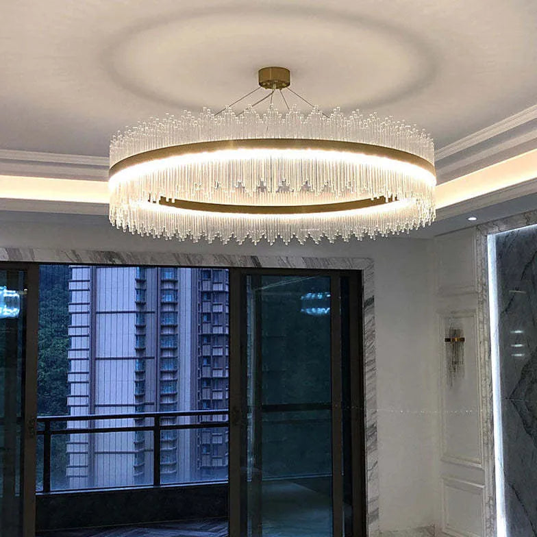 Golden Frame Modern Glass Pendant Light