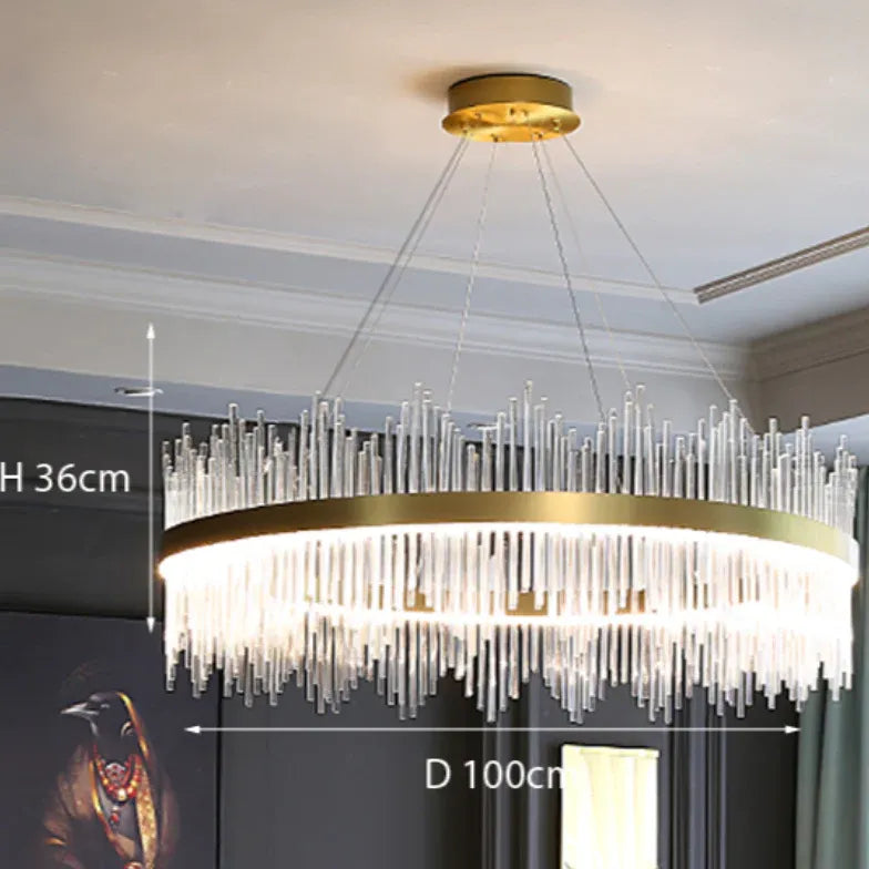 Golden Frame Modern Glass Pendant Light