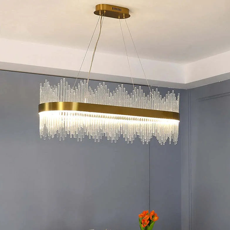 Golden Frame Modern Glass Pendant Light