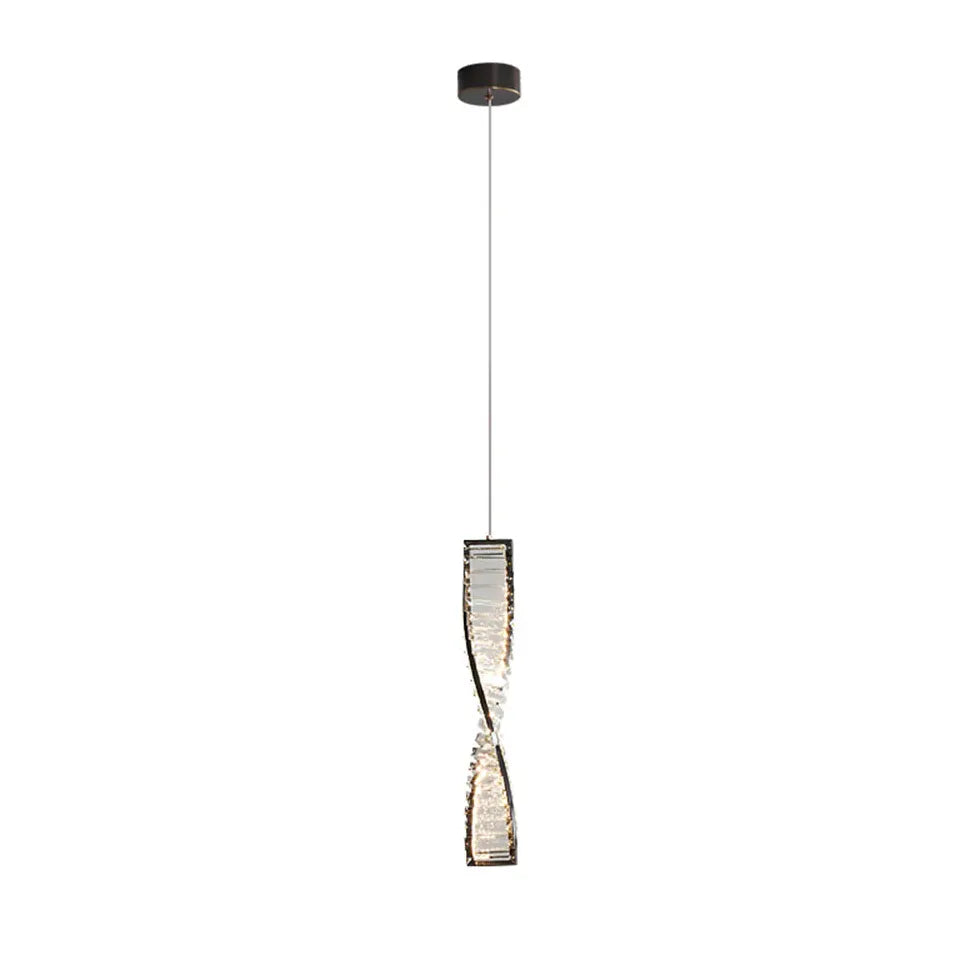 Spiral Strip Crystal Pendant Light