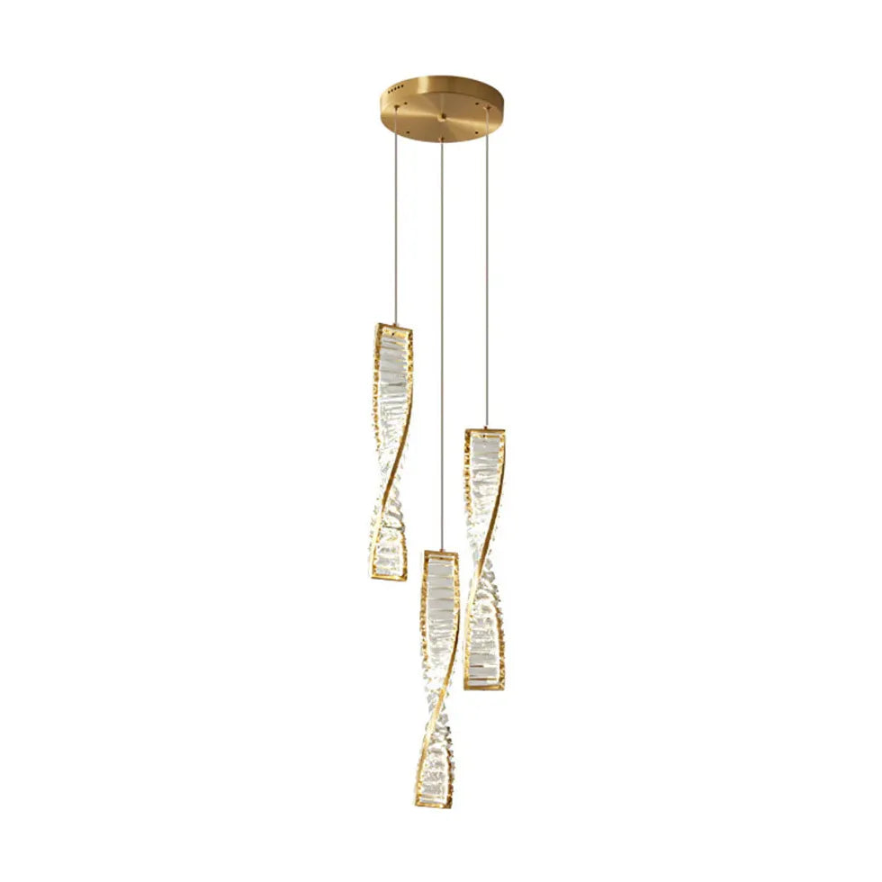 Spiral Strip Crystal Pendant Light