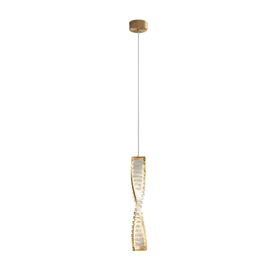 Spiral Strip Crystal Pendant Light