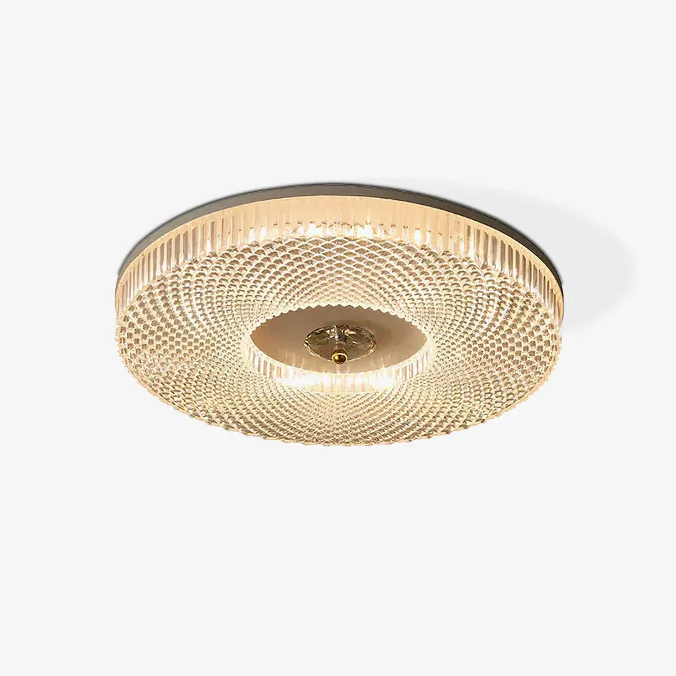 Radial Texture Ring Flush Ceiling Lights