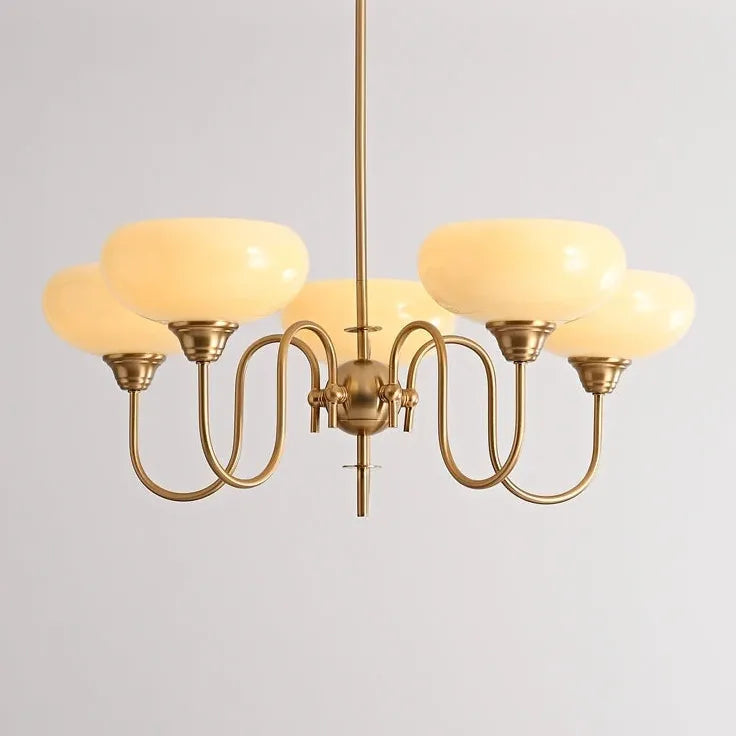Deckenleuchte Messing Gold mit Bauhaus-Design und Glas - Clowas.de