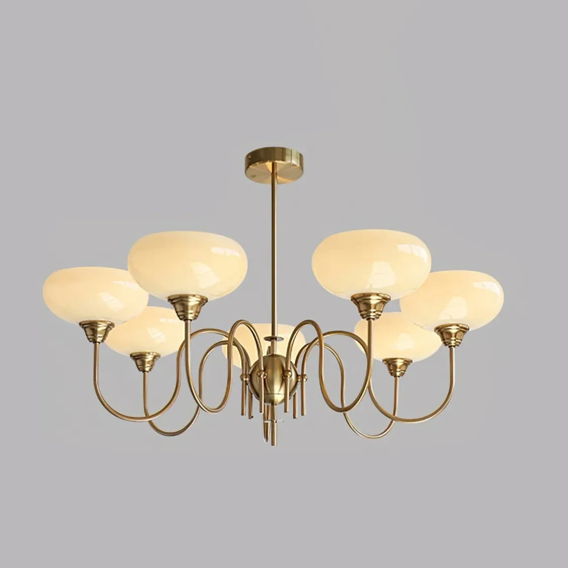 Deckenleuchte Messing Gold mit Bauhaus-Design und Glas - Clowas.de