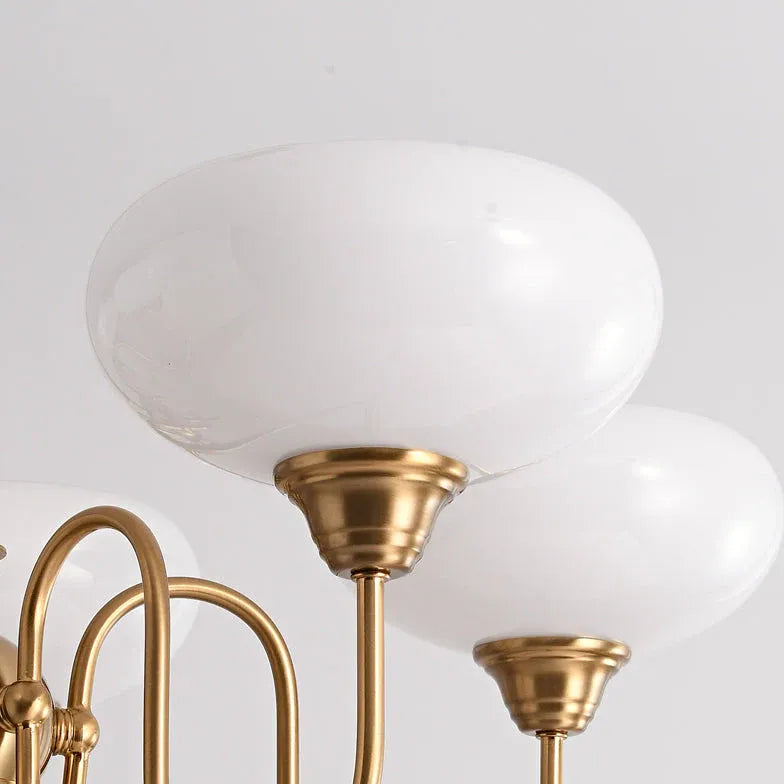 Deckenleuchte Messing Gold mit Bauhaus-Design und Glas - Clowas.de