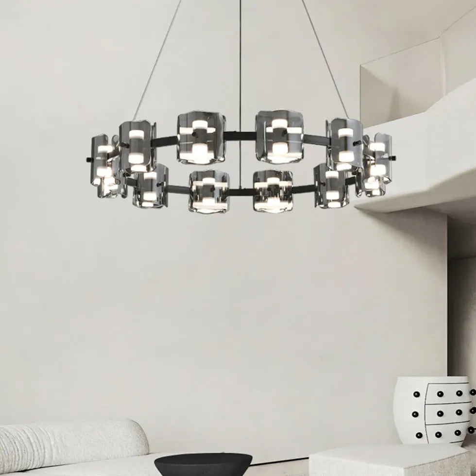 Metall Kronleuchter aus Vollkupfer nordisches Luxus Glas - Clowas.de