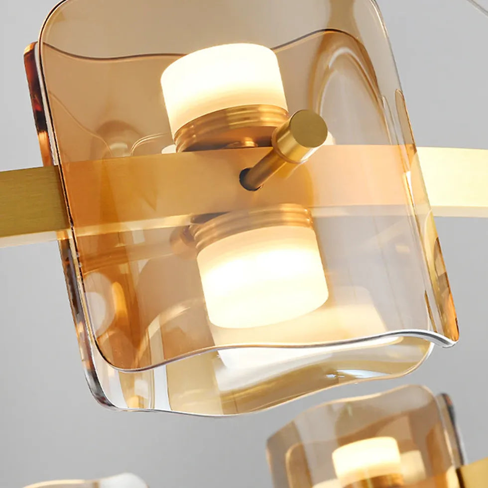 Metall Kronleuchter aus Vollkupfer nordisches Luxus Glas - Clowas.de