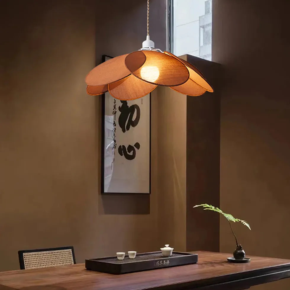 Petal-Shaped Fabric Vintage Kitchen Pendant Light