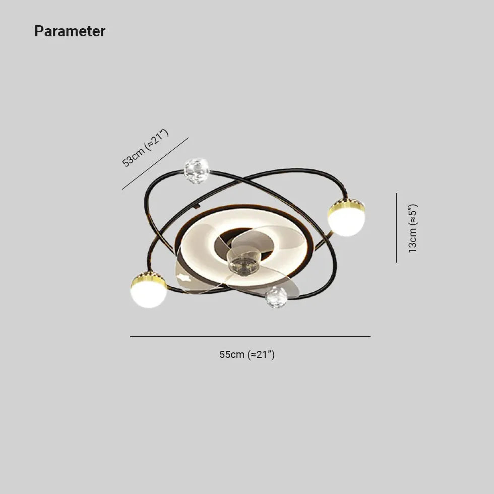 Planetary umkreist moderne Deckenventilator mit Licht