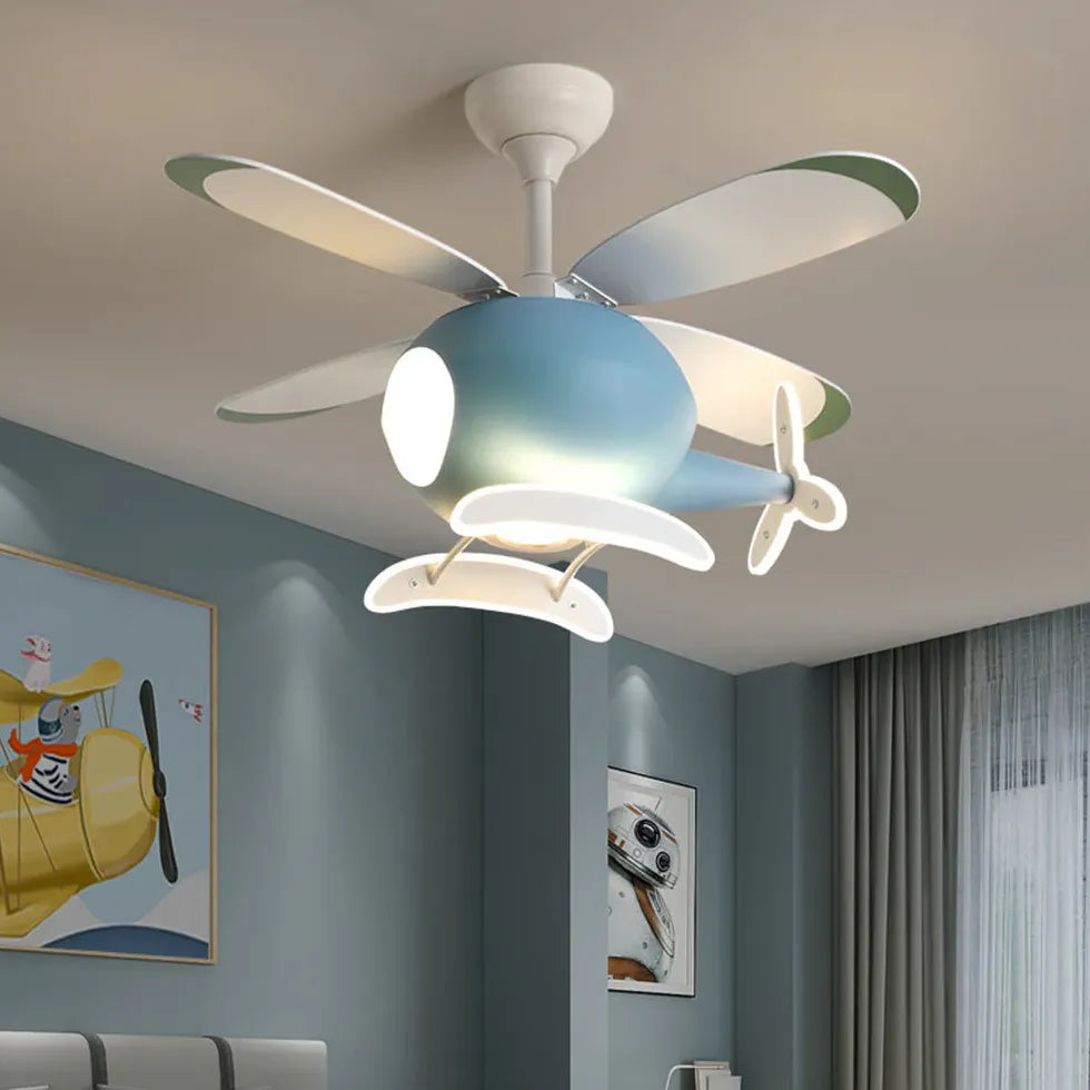 Blauer Hubschrauber moderner Deckenventilator mit Licht