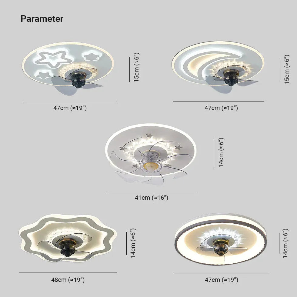 Sterndekoration moderner weißer Deckenventilator mit Licht