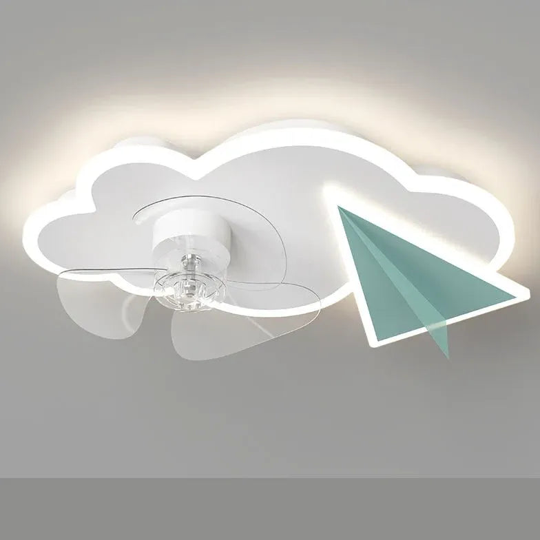 Transparent Cloud -LED -Deckenlüfter mit Licht