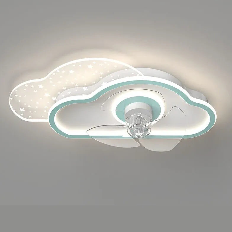 Transparent Cloud -LED -Deckenlüfter mit Licht