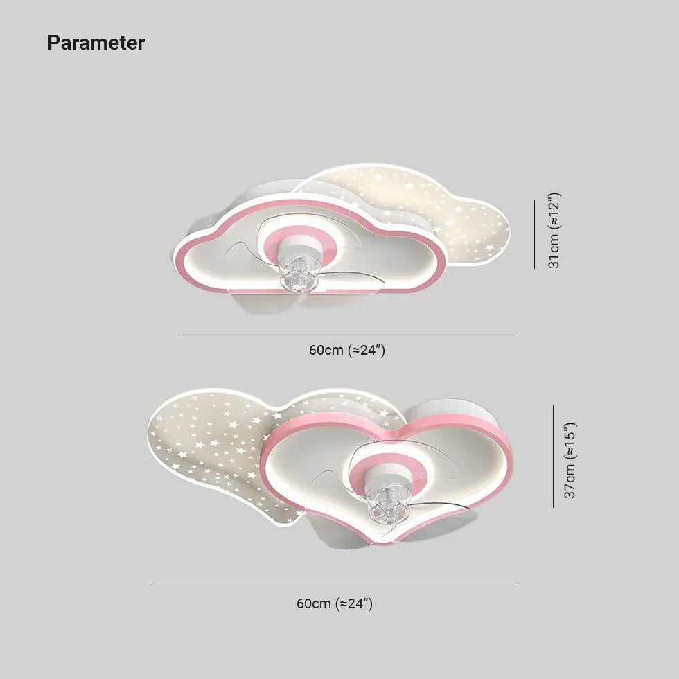 Transparent Cloud -LED -Deckenlüfter mit Licht