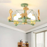 Giraffes Led Semi-flush Light Wood