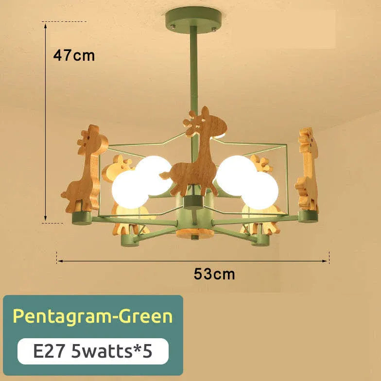 Giraffes Led Semi-flush Light Wood