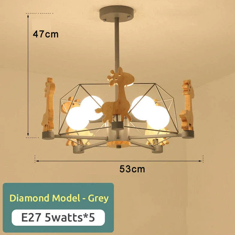 Giraffes Led Semi-flush Light Wood