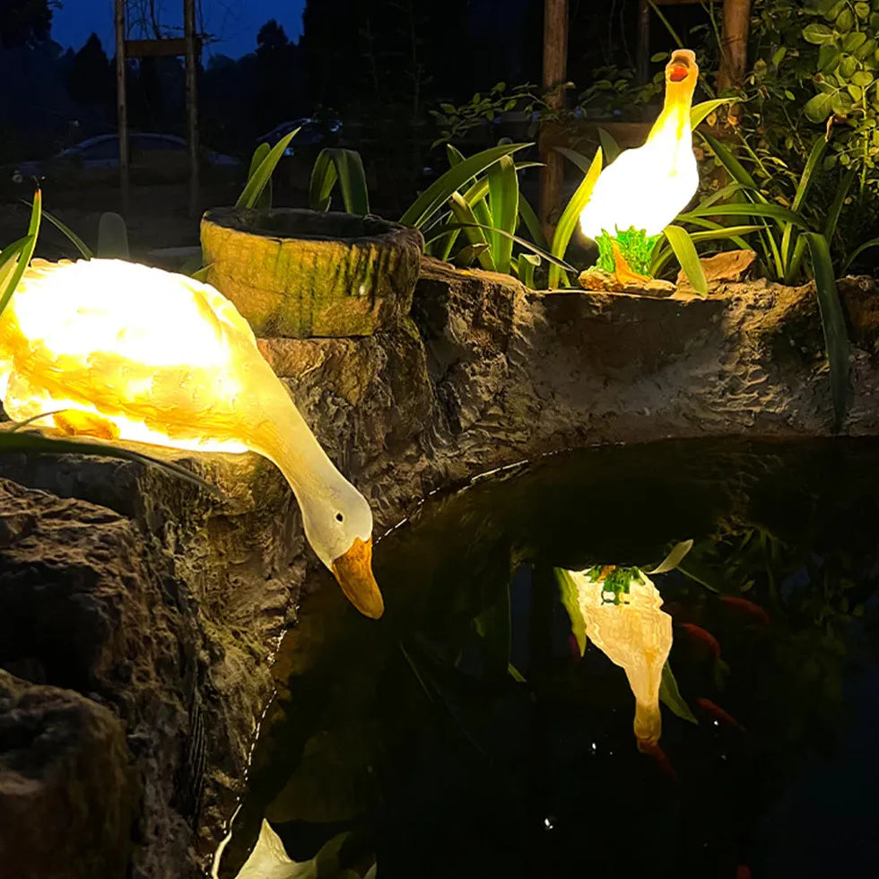 garten dekoleuchte Entzückende Enten Bodenlampe für den Garten