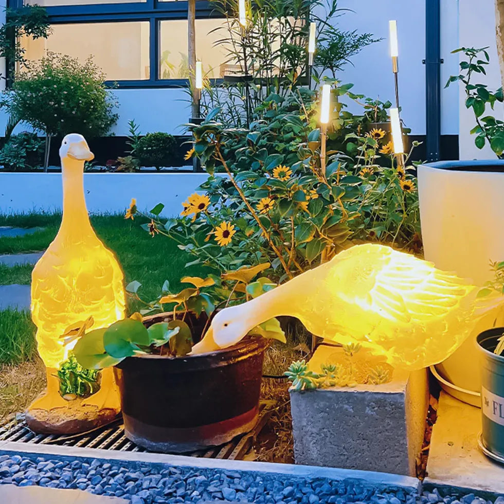 garten dekoleuchte Entzückende Enten Bodenlampe für den Garten