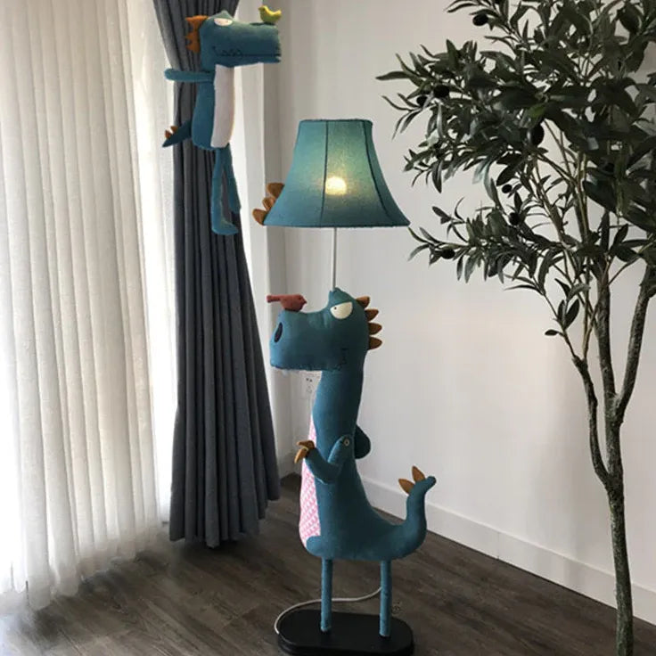 Cartoon Dinosaur Blue and Pink Floor Lamp