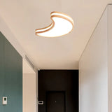 Moon Modern Wooden Flush Ceiling Lights