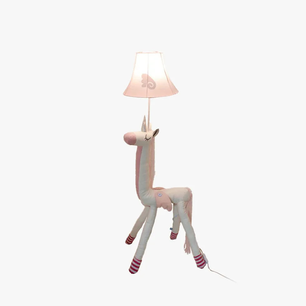 Cartoon Giraffe weiß und rosa Stehlampe