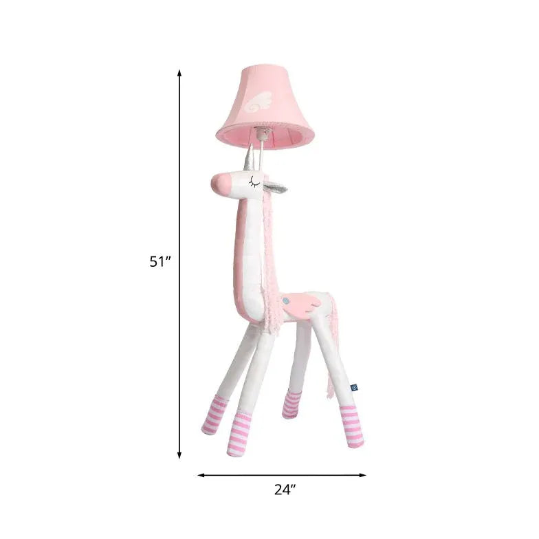 Cartoon Giraffe weiß und rosa Stehlampe