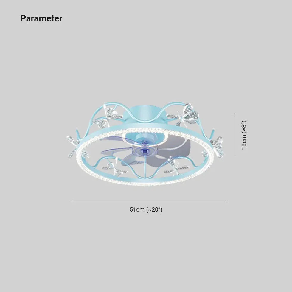 Kristallrahmen moderner Deckenventilator mit Licht