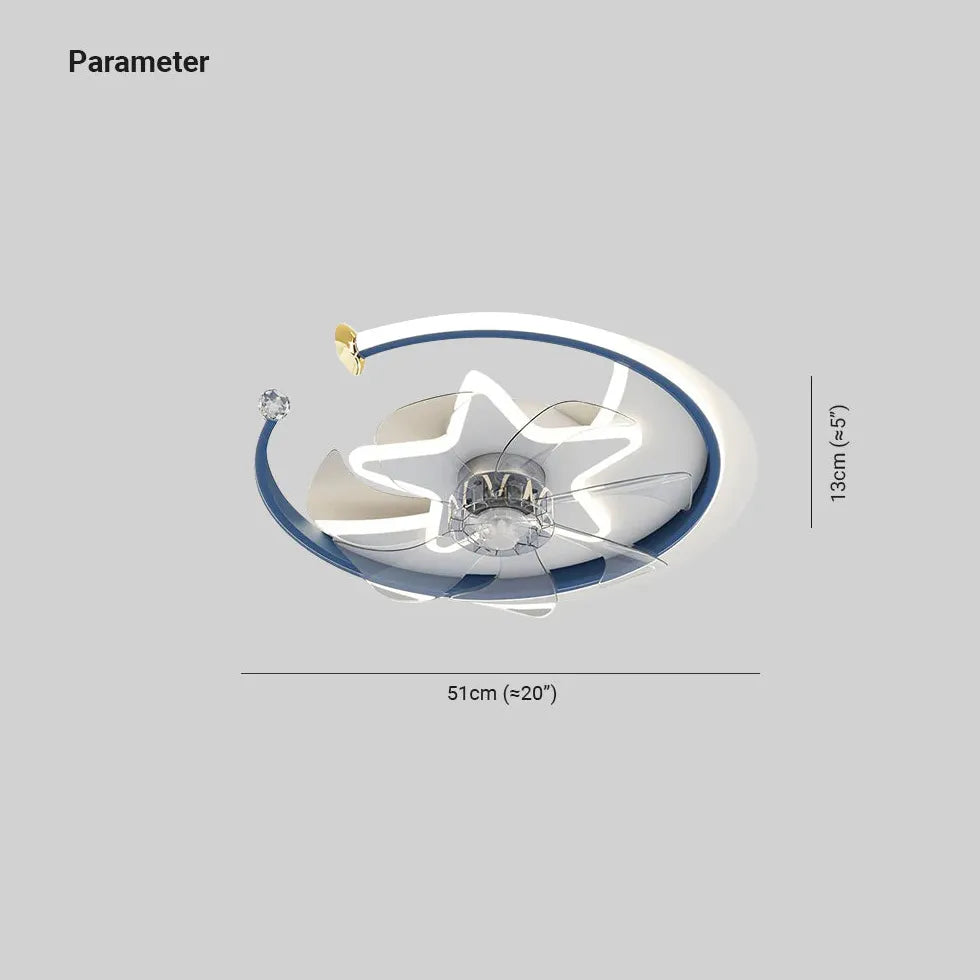 Sternringschlafzimmer Deckenventilator mit Licht