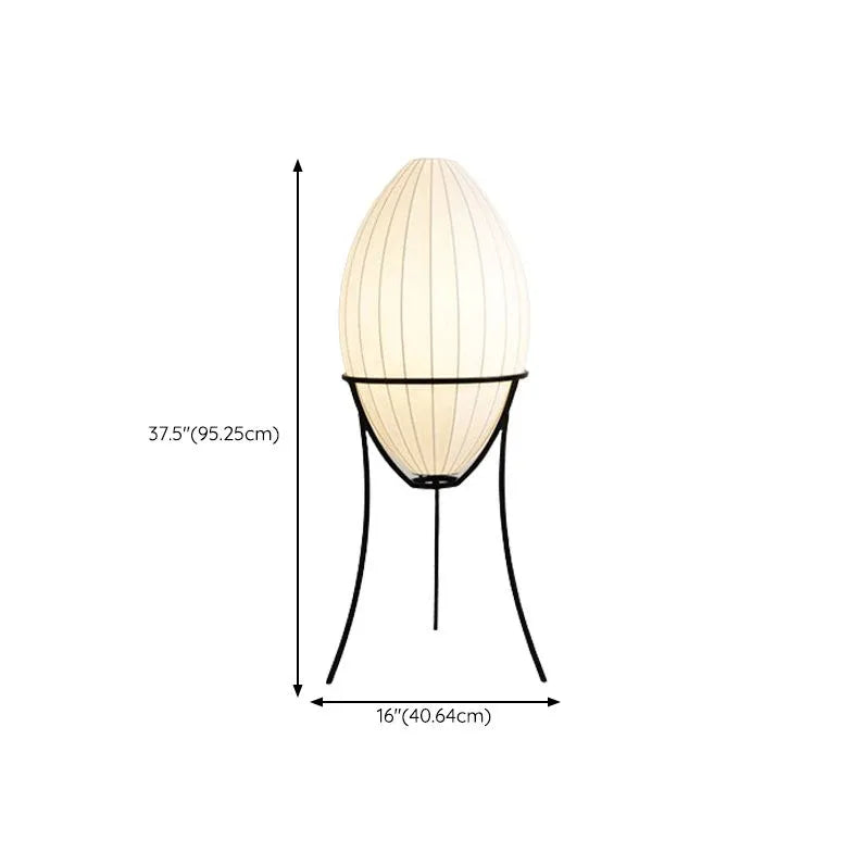 Egg-Shaped Textured Tripod Floor Lamp