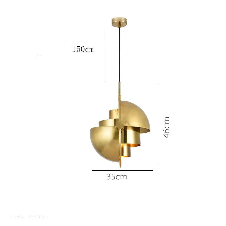 Pendelleuchten Kugel in modernem goldenen Halbdesign - Clowas.de