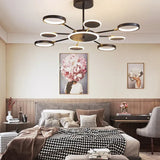 Multi-Ring Structure Black LED Pendant Light