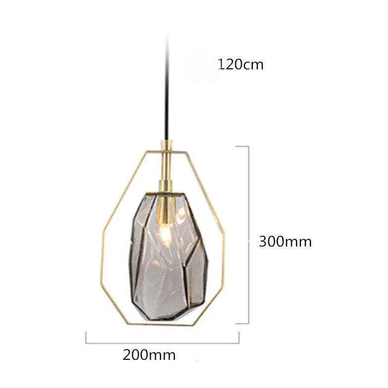 Bernstein Geometrie Schlafzimmer Glas Anhänger Licht