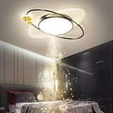 Black Metal Ring Bedroom Flush Ceiling Lights