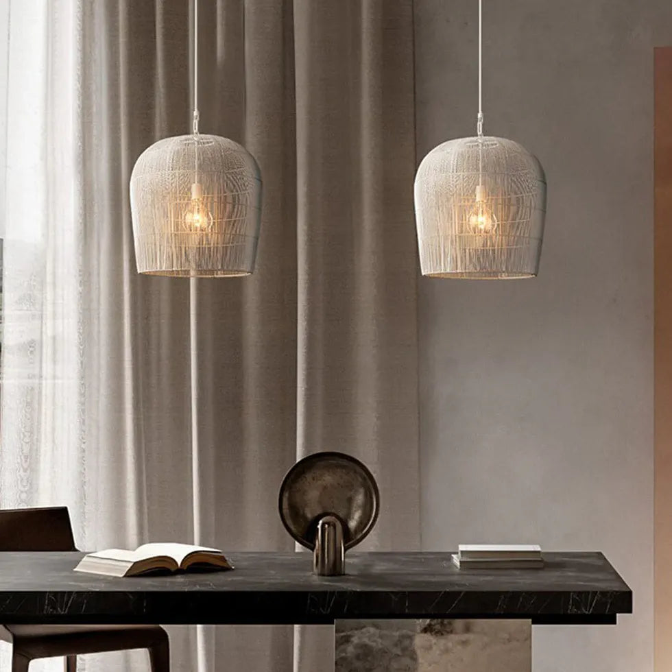 Modern Pendelleuchte Kücheninsel mit schwarzem Rattan Design - Clowas.de