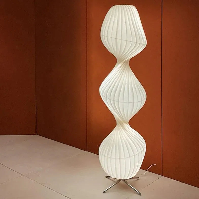 White Rotating Wavy Design Modern Floor Lamp