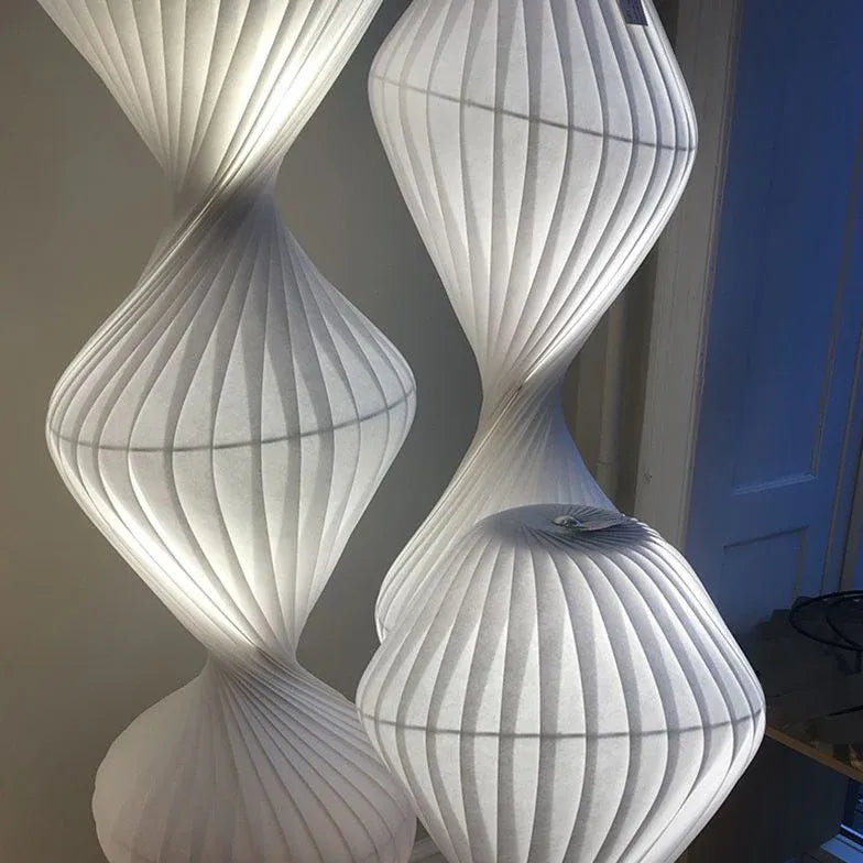 White Rotating Wavy Design Modern Floor Lamp