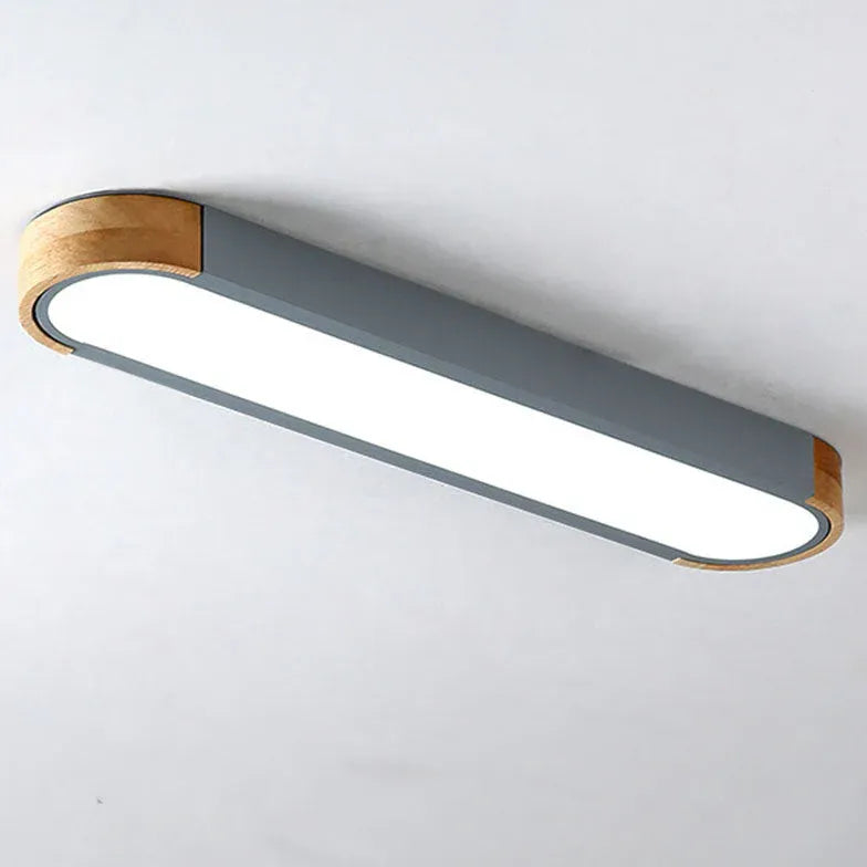 Moderne Deckenleuchten Wohnzimmer LED Oval Holzoptik Lampe - Clowas.de
