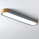 Moderne Deckenleuchten Wohnzimmer LED Oval Holzoptik Lampe - Clowas.de