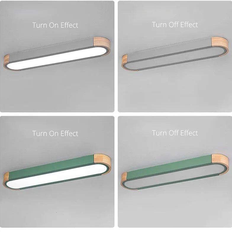 Moderne Deckenleuchten Wohnzimmer LED Oval Holzoptik Lampe - Clowas.de