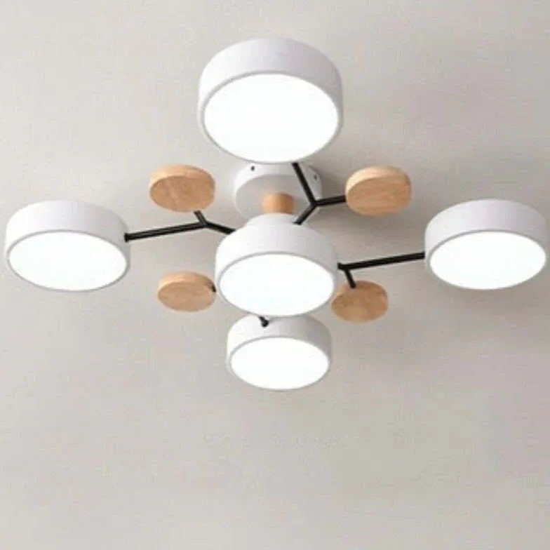 LED Deckenleuchte Weiß Modernes Kreatives Design Aus Holz - Clowas.de